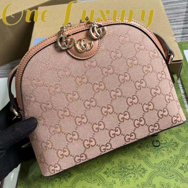 Replica Gucci Women Ophidia GG Small Shoulder Bag Pink Canvas Leather Double G 6