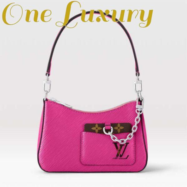 Replica Louis Vuitton Women LV Marellini Handbag Rose Miami Pink Epi Grained Cowhide Leather