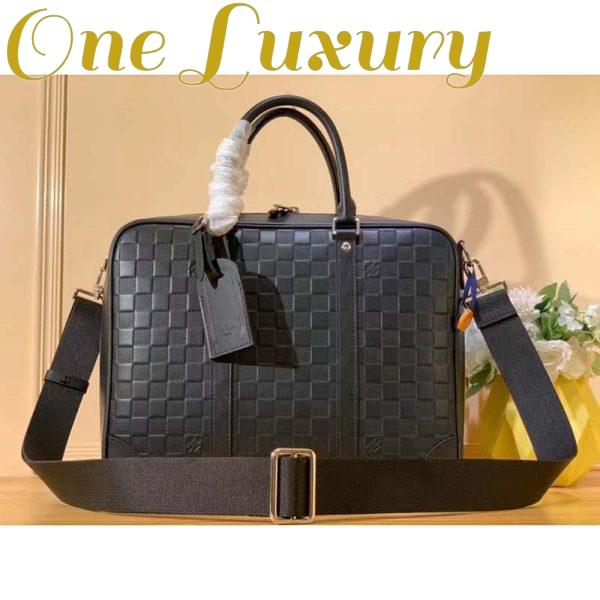 Replica Louis Vuitton LV Unisex Sirius Briefcase Black Damier Infini Onyx Cowhide Leather 3