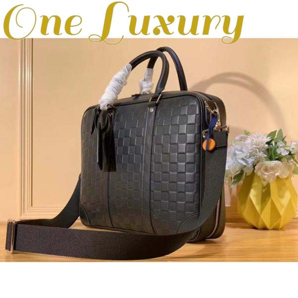 Replica Louis Vuitton LV Unisex Sirius Briefcase Black Damier Infini Onyx Cowhide Leather 4