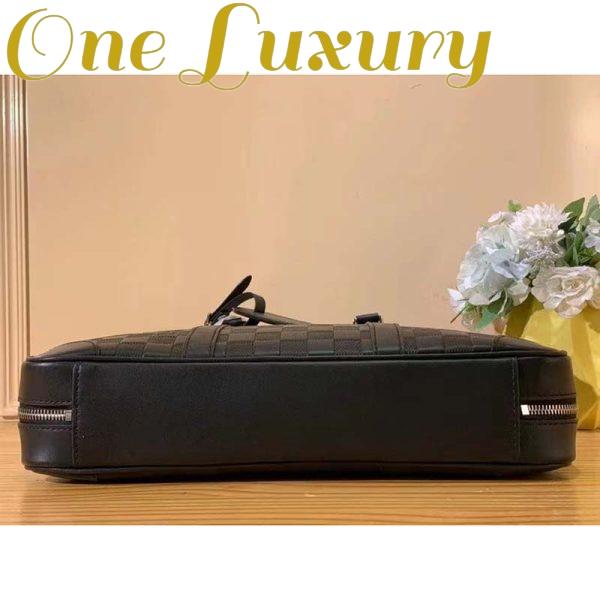 Replica Louis Vuitton LV Unisex Sirius Briefcase Black Damier Infini Onyx Cowhide Leather 6