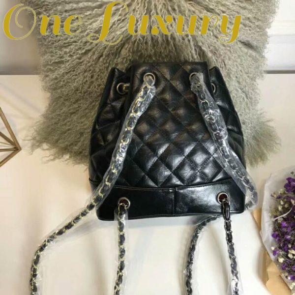 Replica Chanel Gabrielle Backpack in Aged Calfskin Quilted Leather-Black 4