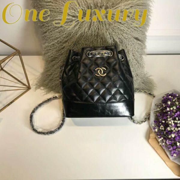 Replica Chanel Gabrielle Backpack in Aged Calfskin Quilted Leather-Black 7