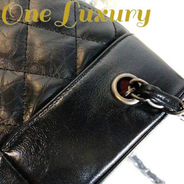 Replica Chanel Gabrielle Backpack in Aged Calfskin Quilted Leather-Black 11
