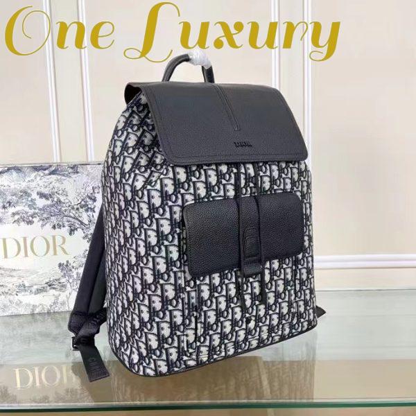 Replica Dior Unisex CD Motion Backpack Beige Black Dior Oblique Jacquard Grained Calfskin 3