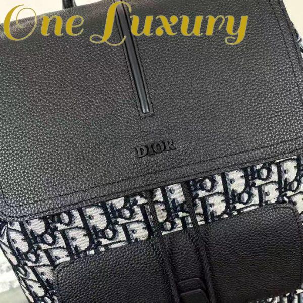 Replica Dior Unisex CD Motion Backpack Beige Black Dior Oblique Jacquard Grained Calfskin 7