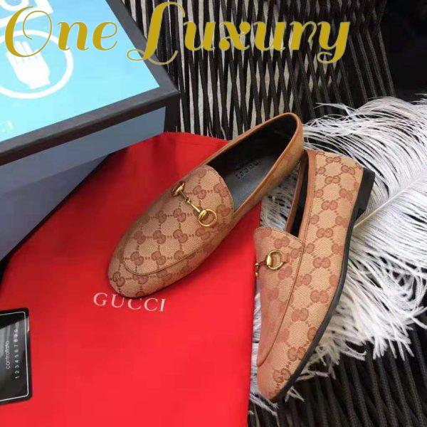 Replica Gucci Unisex Jordaan GG Velvet Loafer-Brown 10