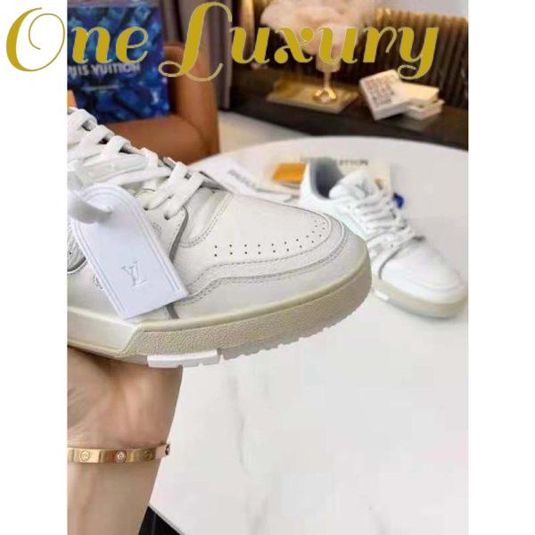 Replica Louis Vuitton LV Unisex LV Trainer Sneaker White Grained Calf Leather Rubber Outsole 10