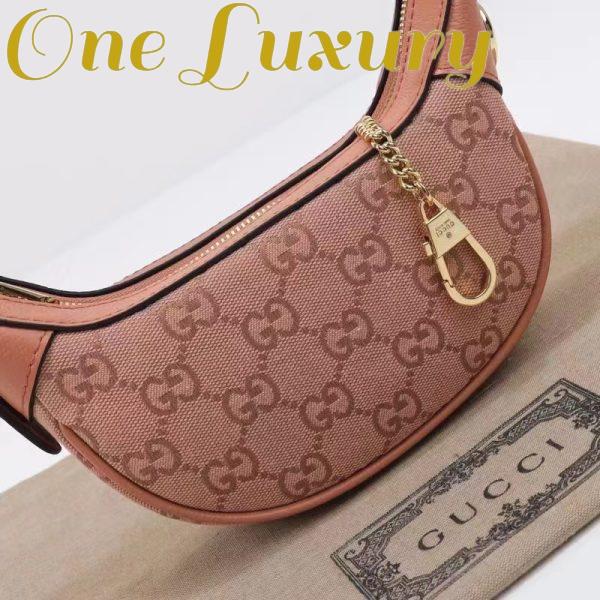Replica Gucci Women Ophidia GG Mini Bag Pink Canvas Double G Rose Gold Hardware 8
