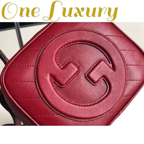 Replica Gucci Women GG Blondie Top Handle Bag Red Leather Round Interlocking G 6