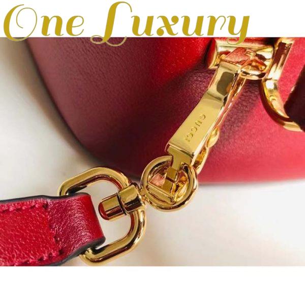 Replica Gucci Women GG Blondie Top Handle Bag Red Leather Round Interlocking G 9