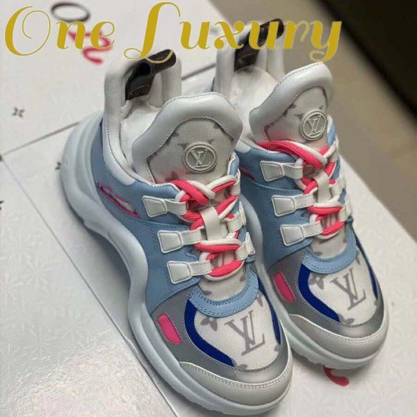 Replica Louis Vuitton LV Women LV Archlight Sneaker in Leather and Technical Fabrics-Blue 4
