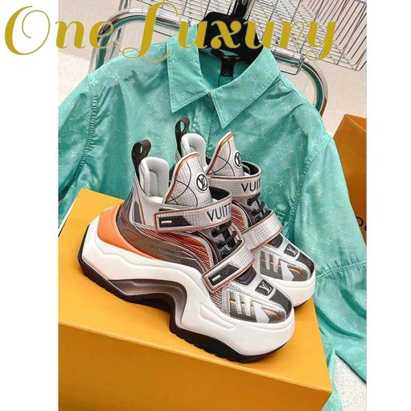 Replica Louis Vuitton Women LV Archlight 2.0 Platform Sneaker Orange Silver 5 Cm Heel 3
