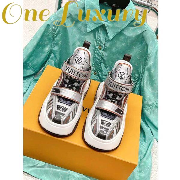 Replica Louis Vuitton Women LV Archlight 2.0 Platform Sneaker Orange Silver 5 Cm Heel 4