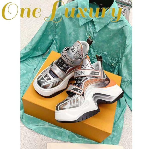 Replica Louis Vuitton Women LV Archlight 2.0 Platform Sneaker Orange Silver 5 Cm Heel 5