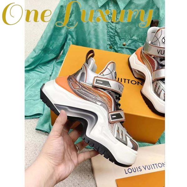 Replica Louis Vuitton Women LV Archlight 2.0 Platform Sneaker Orange Silver 5 Cm Heel 6