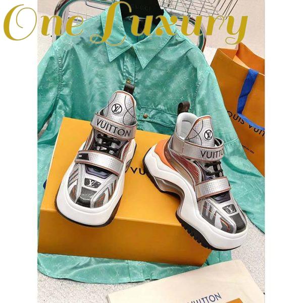 Replica Louis Vuitton Women LV Archlight 2.0 Platform Sneaker Orange Silver 5 Cm Heel 7
