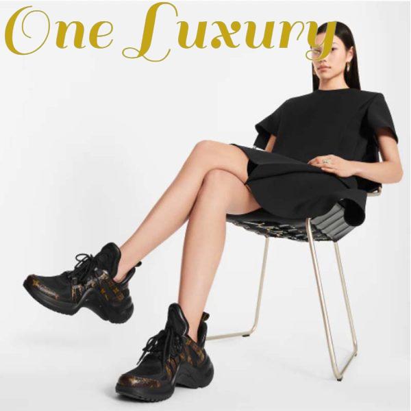 Replica Louis Vuitton Women LV Archlight Sneaker Black Patent Monogram Canvas Technical Fabrics 6