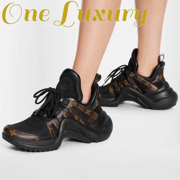 Replica Louis Vuitton Women LV Archlight Sneaker Black Patent Monogram Canvas Technical Fabrics 7