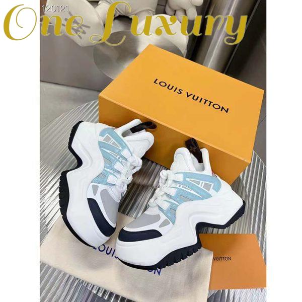 Replica Louis Vuitton Women LV Archlight Sneaker Blue Gray Mix Materials 5 Cm Heel 4