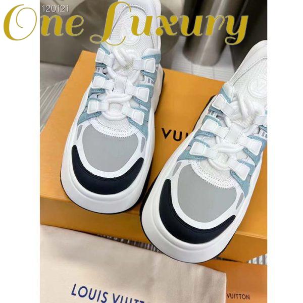 Replica Louis Vuitton Women LV Archlight Sneaker Blue Gray Mix Materials 5 Cm Heel 6