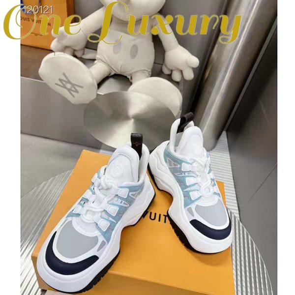 Replica Louis Vuitton Women LV Archlight Sneaker Blue Gray Mix Materials 5 Cm Heel 7