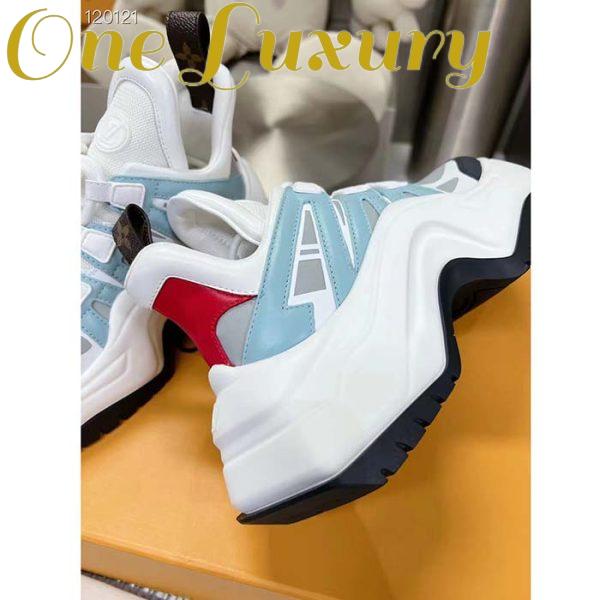 Replica Louis Vuitton Women LV Archlight Sneaker Blue Gray Mix Materials 5 Cm Heel 8