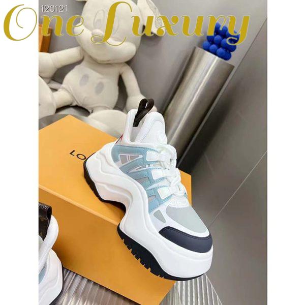 Replica Louis Vuitton Women LV Archlight Sneaker Blue Gray Mix Materials 5 Cm Heel 9