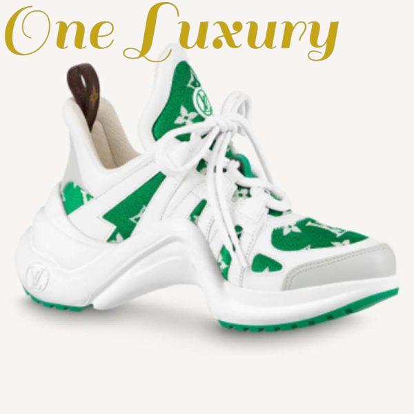 Replica Louis Vuitton Women LV Archlight Sneaker Green Monogram Velvet Oversized Rubber 5 Cm Heel 2