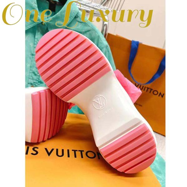 Replica Louis Vuitton Women LV Archlight Sneaker Pink Mix Materials Monogram Ribbon Laces 9