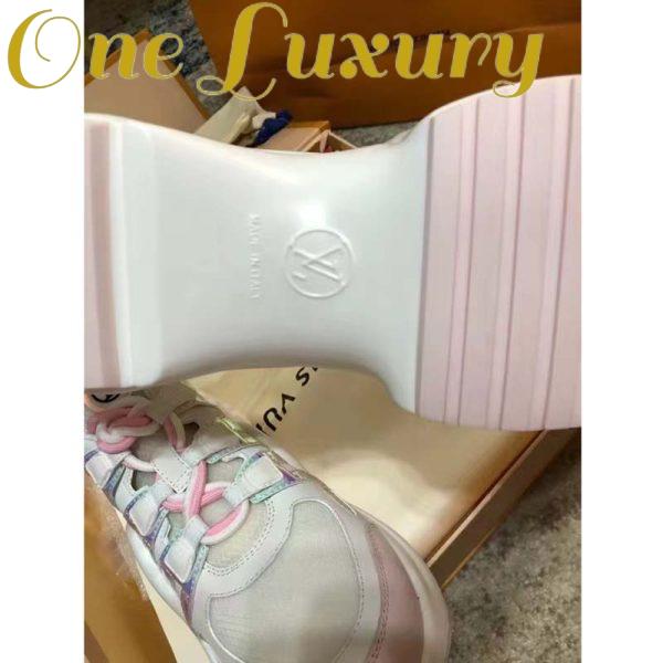 Replica Louis Vuitton Women LV Archlight Sneaker Pink Mix Materials Patent Monogram Canvas 11