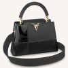 Replica Louis Vuitton Women Capucines BB Handbag Noir Taurillon Calfskin Karung Leather