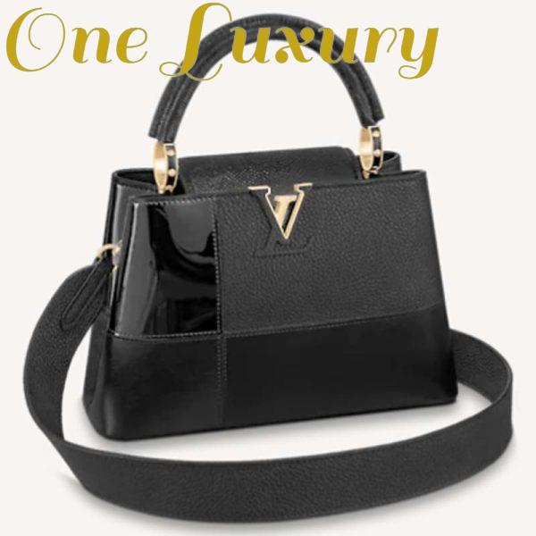 Replica Louis Vuitton Women Capucines BB Handbag Noir Taurillon Calfskin Karung Leather