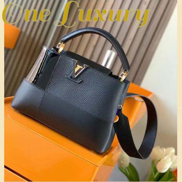 Replica Louis Vuitton Women Capucines BB Handbag Noir Taurillon Calfskin Karung Leather 4