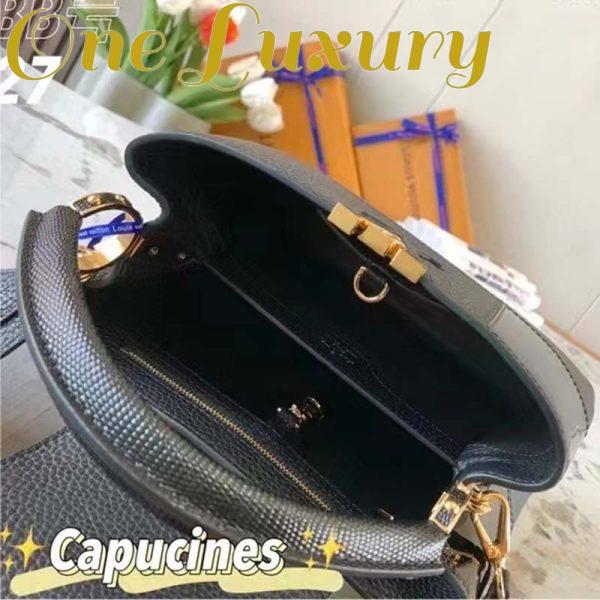 Replica Louis Vuitton Women Capucines BB Handbag Noir Taurillon Calfskin Karung Leather 7