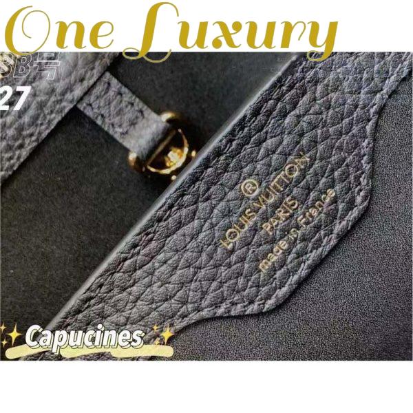 Replica Louis Vuitton Women Capucines BB Handbag Noir Taurillon Calfskin Karung Leather 12