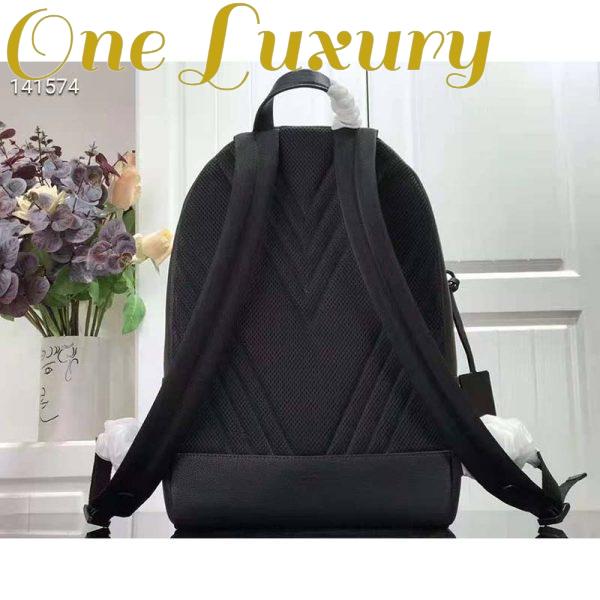 Replica Louis Vuitton LV Unisex Aerogram Backpack Black Grained Calf Cowhide Leather 4