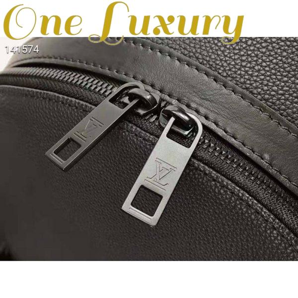 Replica Louis Vuitton LV Unisex Aerogram Backpack Black Grained Calf Cowhide Leather 8
