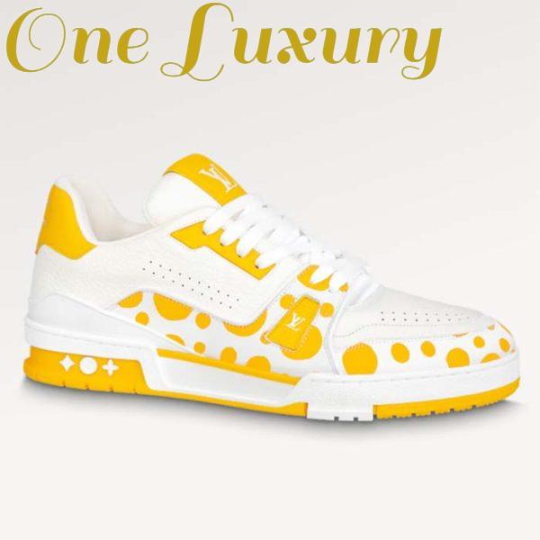 Replica Louis Vuitton LV Unisex LV x YK LV Trainer Sneaker Yellow Calf Leather Rubber