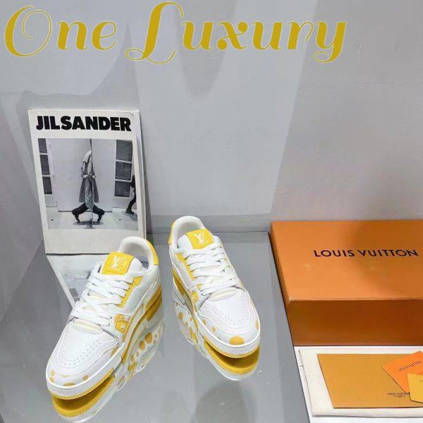 Replica Louis Vuitton LV Unisex LV x YK LV Trainer Sneaker Yellow Calf Leather Rubber 3