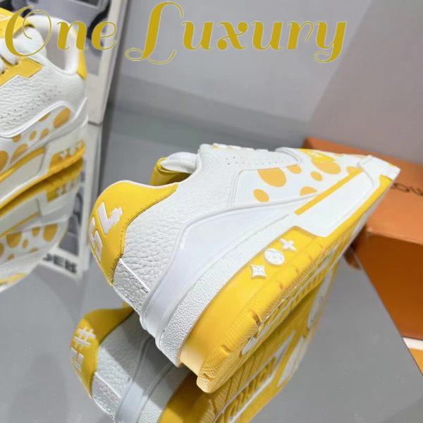 Replica Louis Vuitton LV Unisex LV x YK LV Trainer Sneaker Yellow Calf Leather Rubber 7