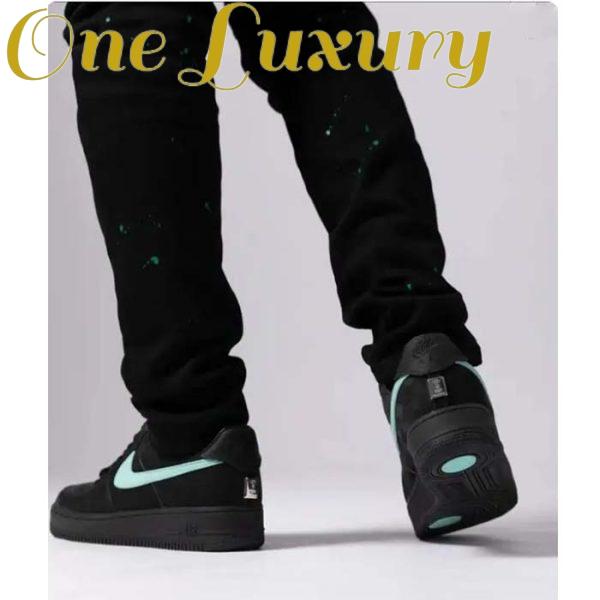 Replica Louis Vuitton LV Unisex Nike Air Force 1 Sneaker Black Monogram Embossed Calf Leather 10