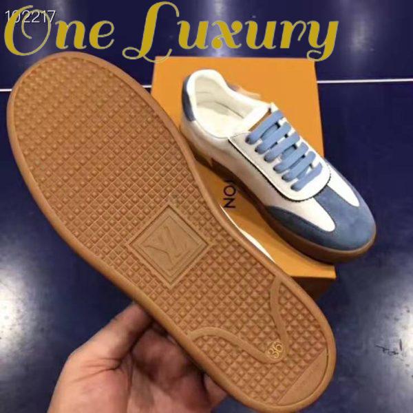 Replica Louis Vuitton LV Women LV Frontrow Sneaker in Calf Leather and Suede Calf Leather-Blue 10