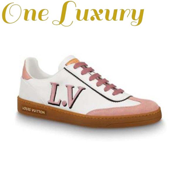 Replica Louis Vuitton LV Women LV Frontrow Sneaker in Calf Leather and Suede Calf Leather-Pink