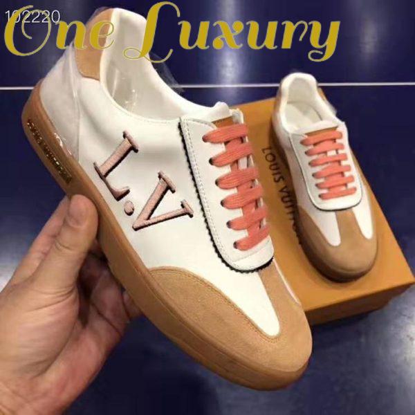 Replica Louis Vuitton LV Women LV Frontrow Sneaker in Calf Leather and Suede Calf Leather-Pink 8