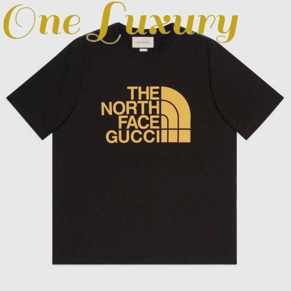Replica Gucci Men The North Face x Gucci Oversize T-Shirt Black Cotton Jersey Crewneck