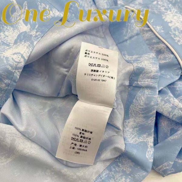 Replica Dior Women Chez Moi Shirt Cornflower Blue Toile de Jouy Reverse Silk Twill 7