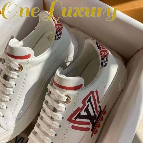 Replica Louis Vuitton Women LV Crafty Time Out Sneaker Printed Calf Leather Red 10