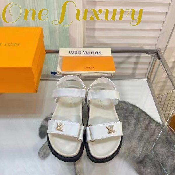 Replica Louis Vuitton Women LV Sunset Comfort Flat Sandal Ivory White Lamb Leather 6