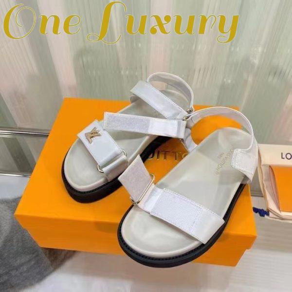 Replica Louis Vuitton Women LV Sunset Comfort Flat Sandal Ivory White Lamb Leather 7